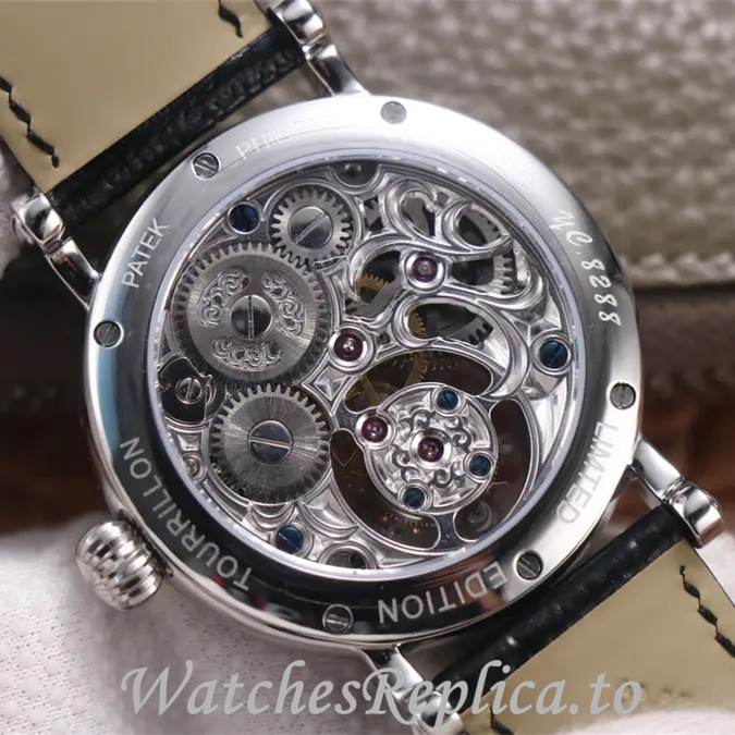 Patek Philippe Replica Complications Leather Rubber strap 42MM - WatchesReplica.is