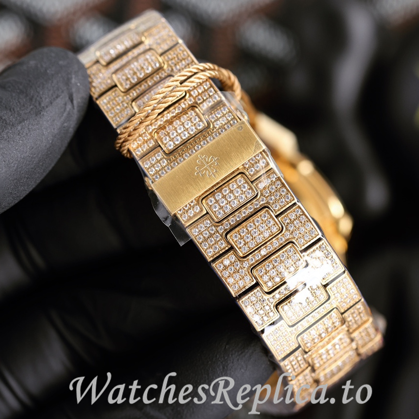 Patek Philippe Replica Nautilus 5711 Diamonds paved strap 40MM - WatchesReplica.is