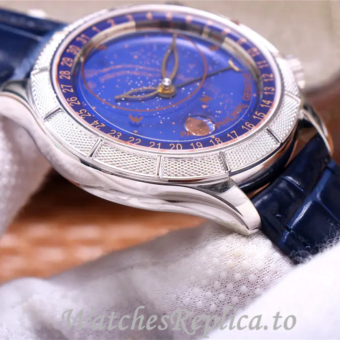 Patek Philippe Replica Complications Leather strap 42MM - WatchesReplica.is
