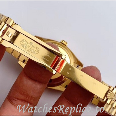 Swiss Rolex Day Date Replica 128238 Yellow Gold strap 36MM - WatchesReplica.is