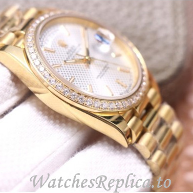 Swiss Rolex Day Date Replica 228348 Yellow Gold strap 40MM - WatchesReplica.is