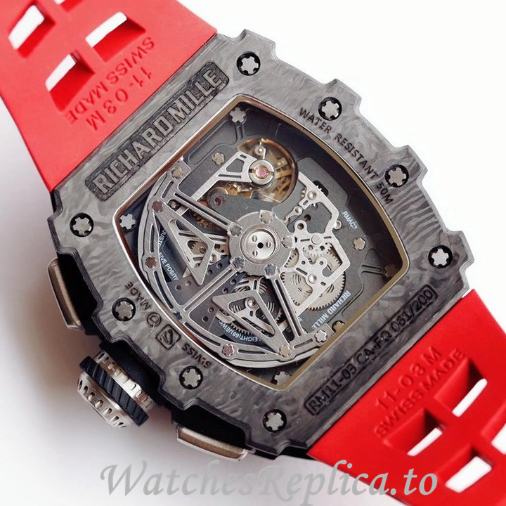 Richard Mille Replica RM011 Rubber strap 50MM - WatchesReplica.is