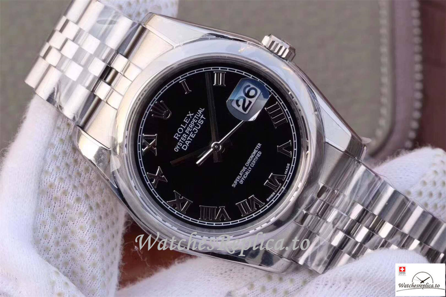 Swiss Rolex Datejust Replica 116234 003 Black Dial 36MM - WatchesReplica.is