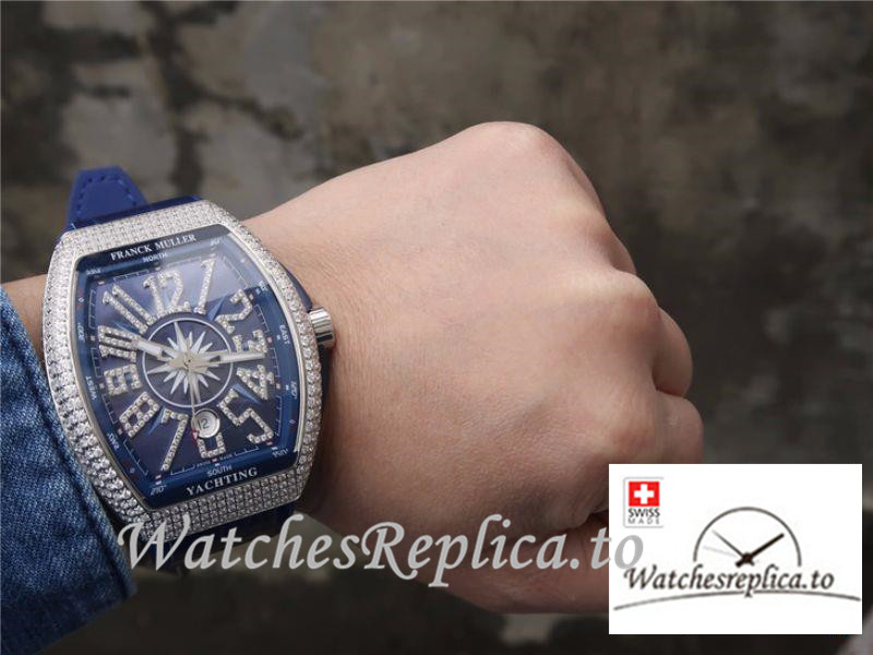 Swiss Franck Muller Vanguard Replica V45.SC.DT.AC.BL Blue Strap 44 MM × 54 MM - WatchesReplica.is