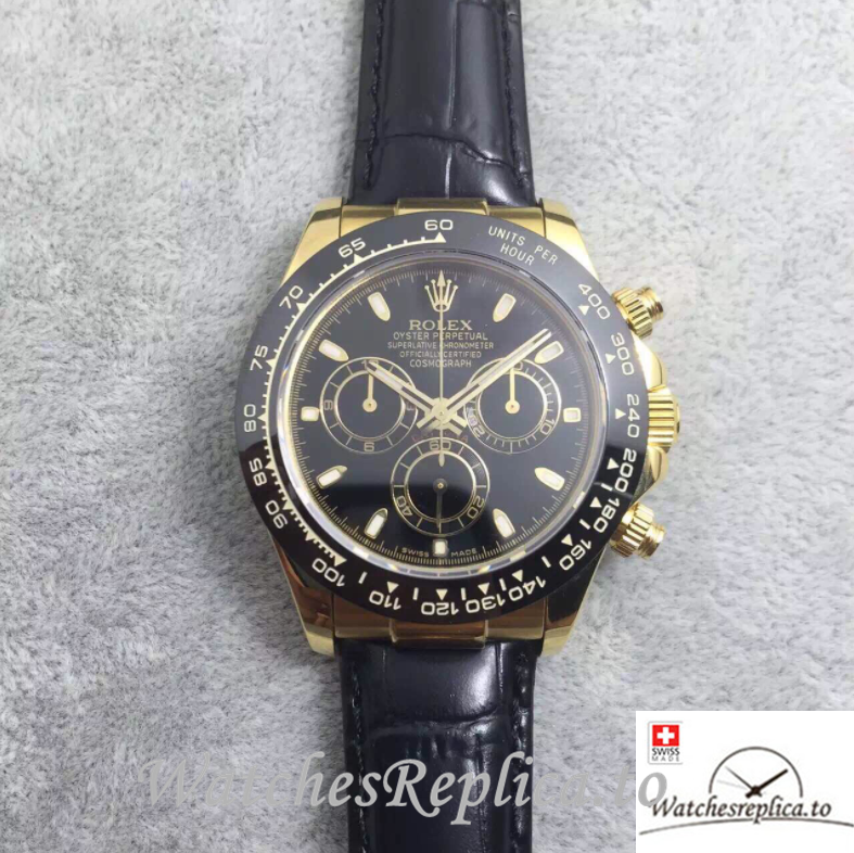 Swiss Rolex Daytona Replica 116518 Leather strap 40MM - WatchesReplica.is