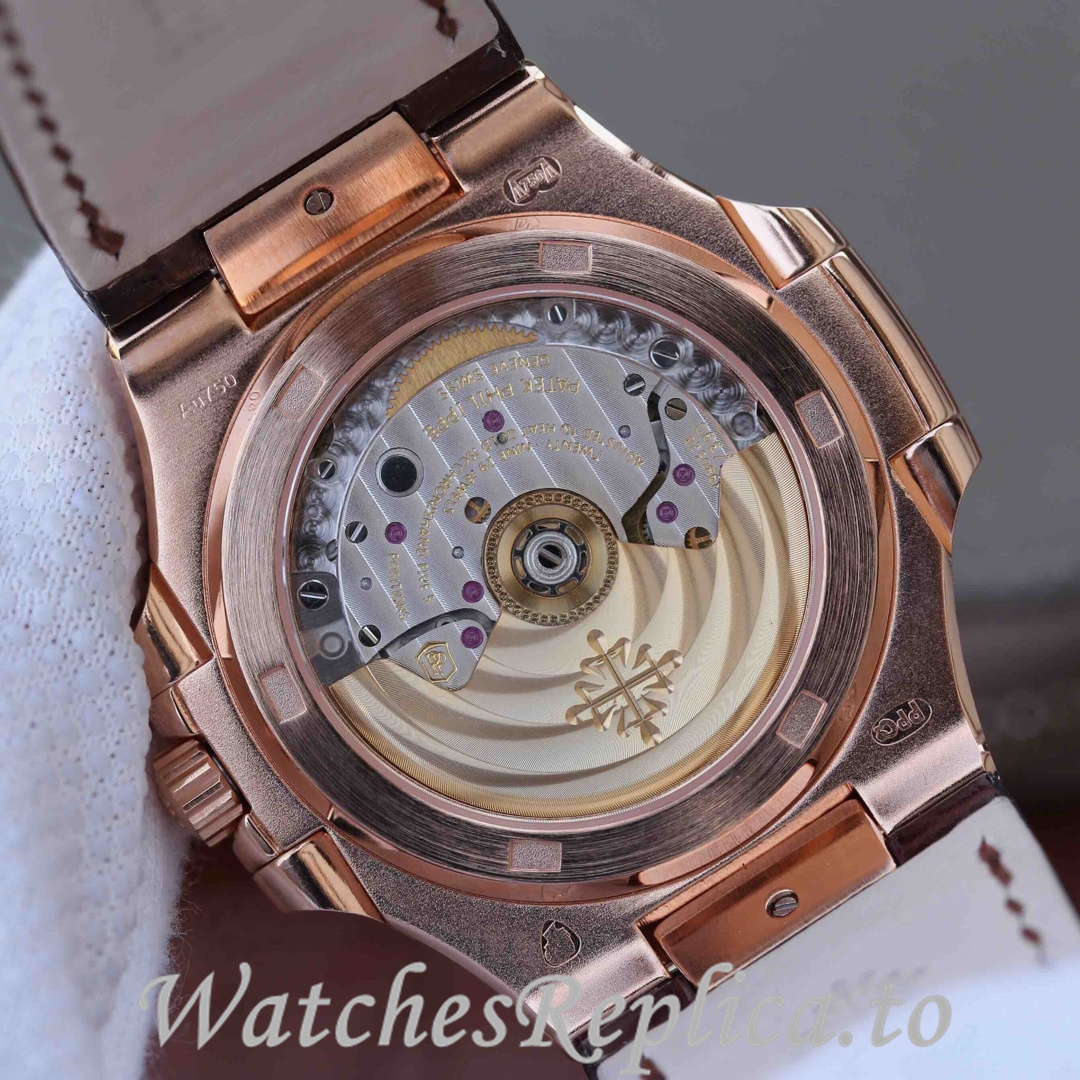 Patek Philippe Replica Nautilus Leather strap 40MM - WatchesReplica.is