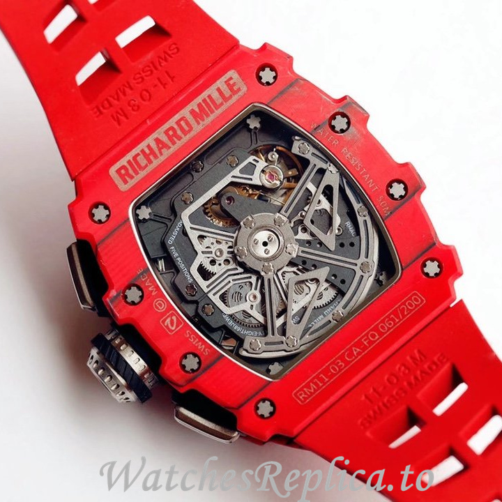 Richard Mille Replica RM011 Rubber strap 50MM - WatchesReplica.is