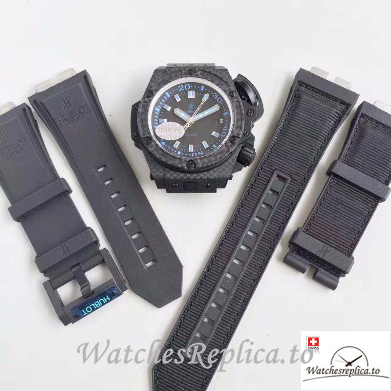 Swiss Hublot King Power Musee Oceanographic Replica 731.QX.1190.GR Black Strap 48MM - WatchesReplica.is