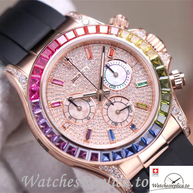 Swiss Rolex Daytona Replica 116595RBOW Rubber strap 40MM - WatchesReplica.is