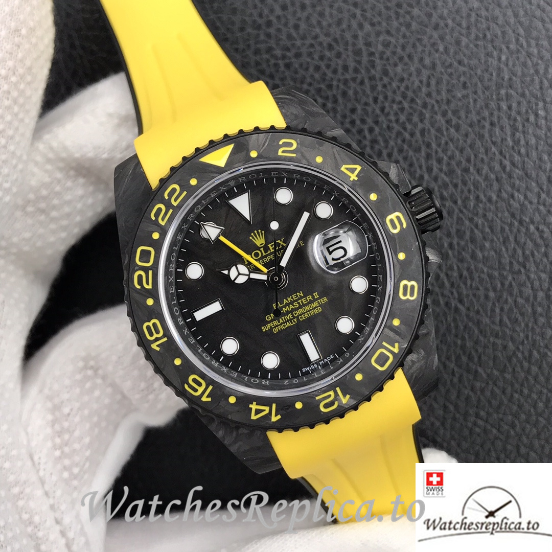 Swiss Rolex GMT-Master Replica Rubber strap 40MM - WatchesReplica.is