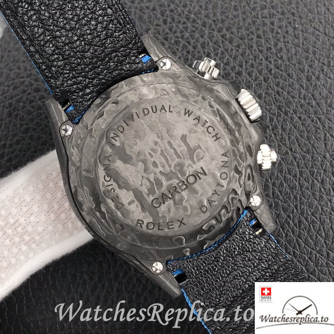 Swiss Rolex Daytona Replica Canvas strap 40MM Blue Dial - WatchesReplica.is