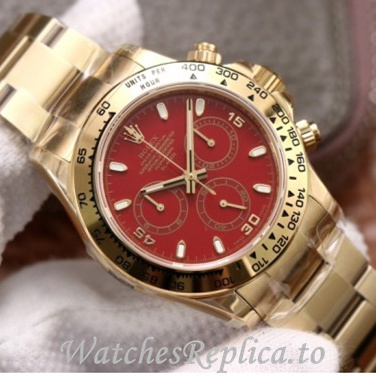 Swiss Rolex Daytona Replica 116519 Yellow Gold strap 40MM - WatchesReplica.is