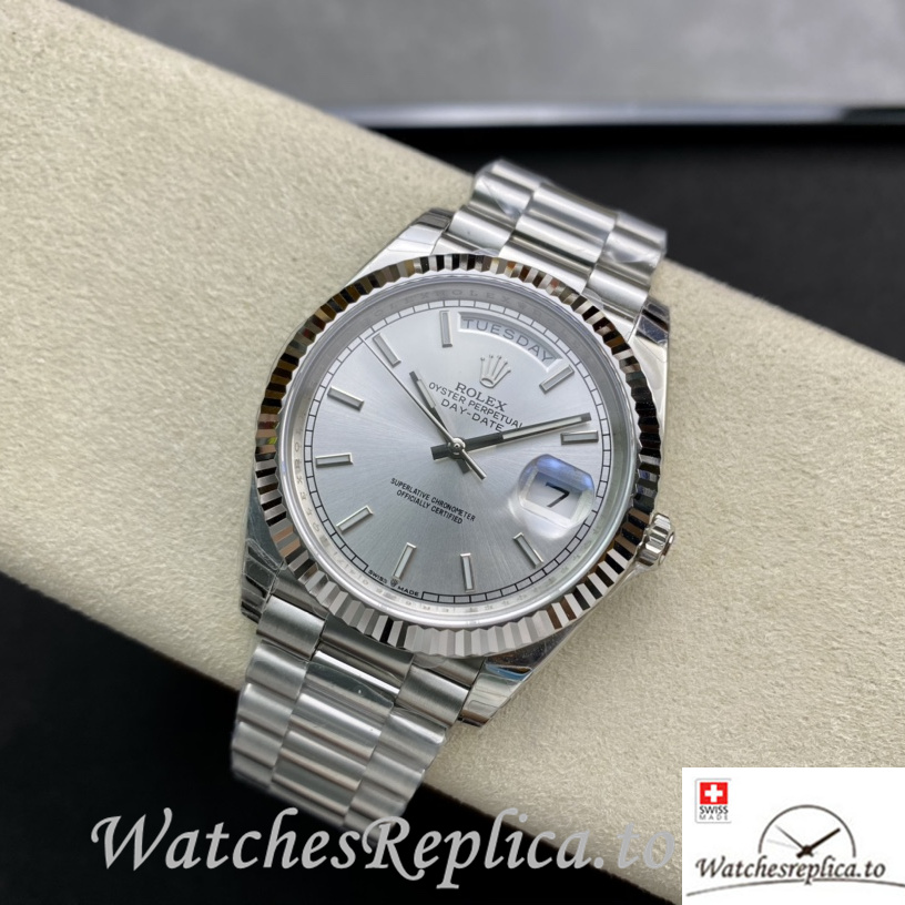 Swiss Rolex Day Date Replica 228239 Stainless steel strap 40MM - WatchesReplica.is