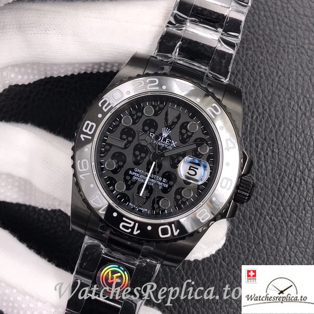 Swiss Rolex GMT-Master Replica Stainless steel strap 40MM - WatchesReplica.is