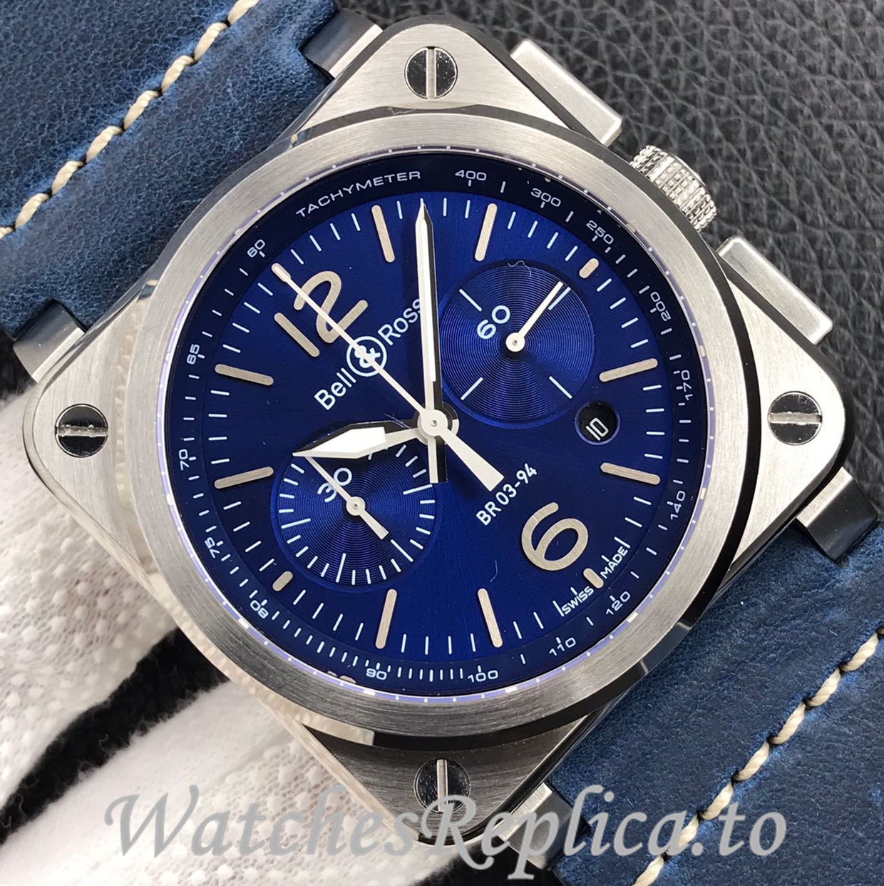 Bell Ross Replica BR 03 BR03-94 Leather strap 42MM - WatchesReplica.is