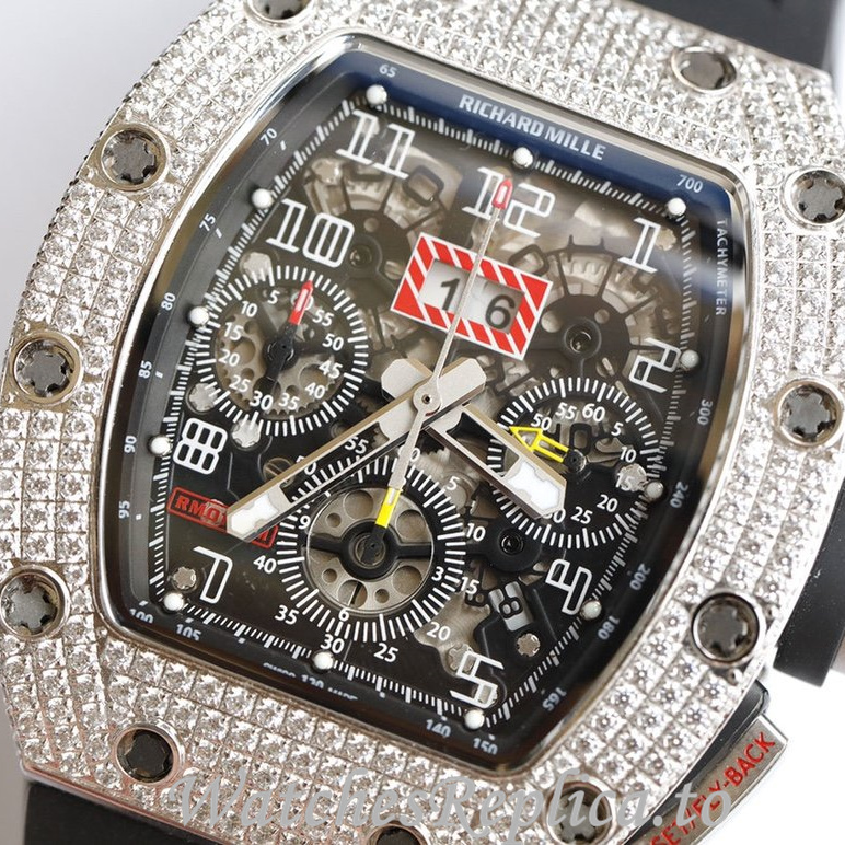 Richard Mille Replica RM011 Rubber strap 50MM - WatchesReplica.is
