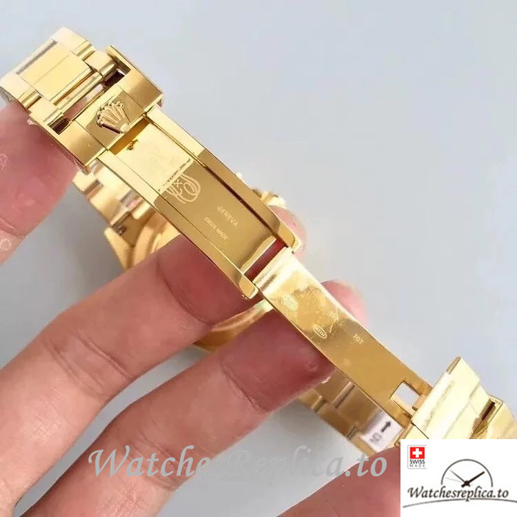 Swiss Rolex Daytona Replica 116508-0009 Yellow Gold strap 40MM - WatchesReplica.is