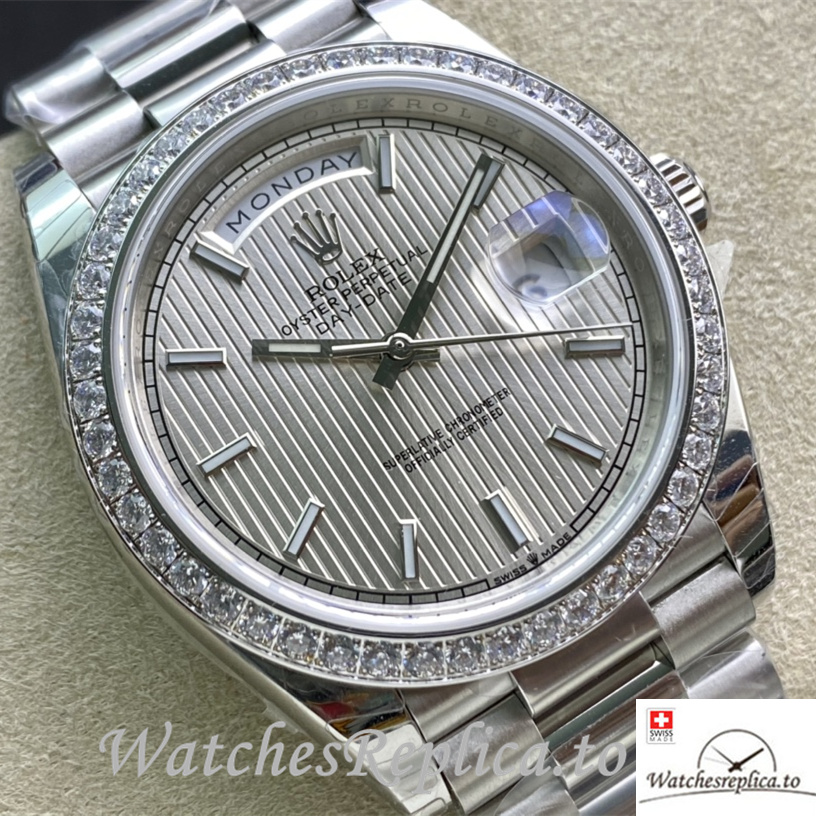 Swiss Rolex Day Date Replica m228349rbr-0007 Stainless steel strap 40MM - WatchesReplica.is