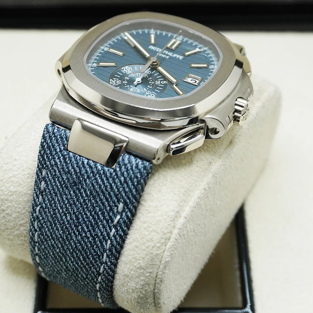 Patek Philippe Nautilus 40mm 5980/60G-001 Blue Dial - WatchesReplica.is