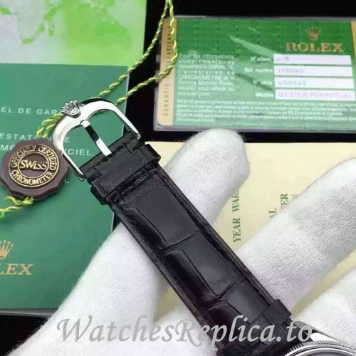 Swiss Rolex Cellini Replica 50525 Leather strap 39MM - WatchesReplica.is
