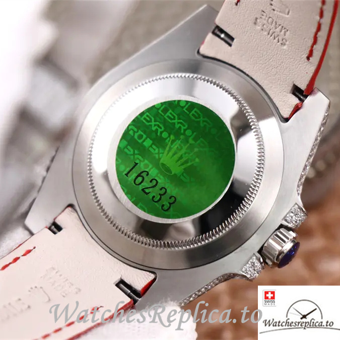 Swiss Rolex Submariner Replica Leather strap 40MM - WatchesReplica.is