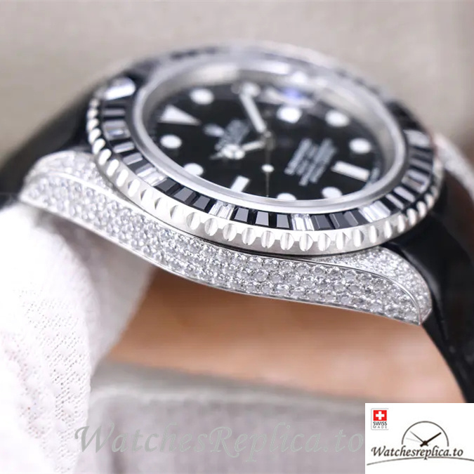 Swiss Rolex Submariner Replica 116610LV Leather strap 40MM - WatchesReplica.is