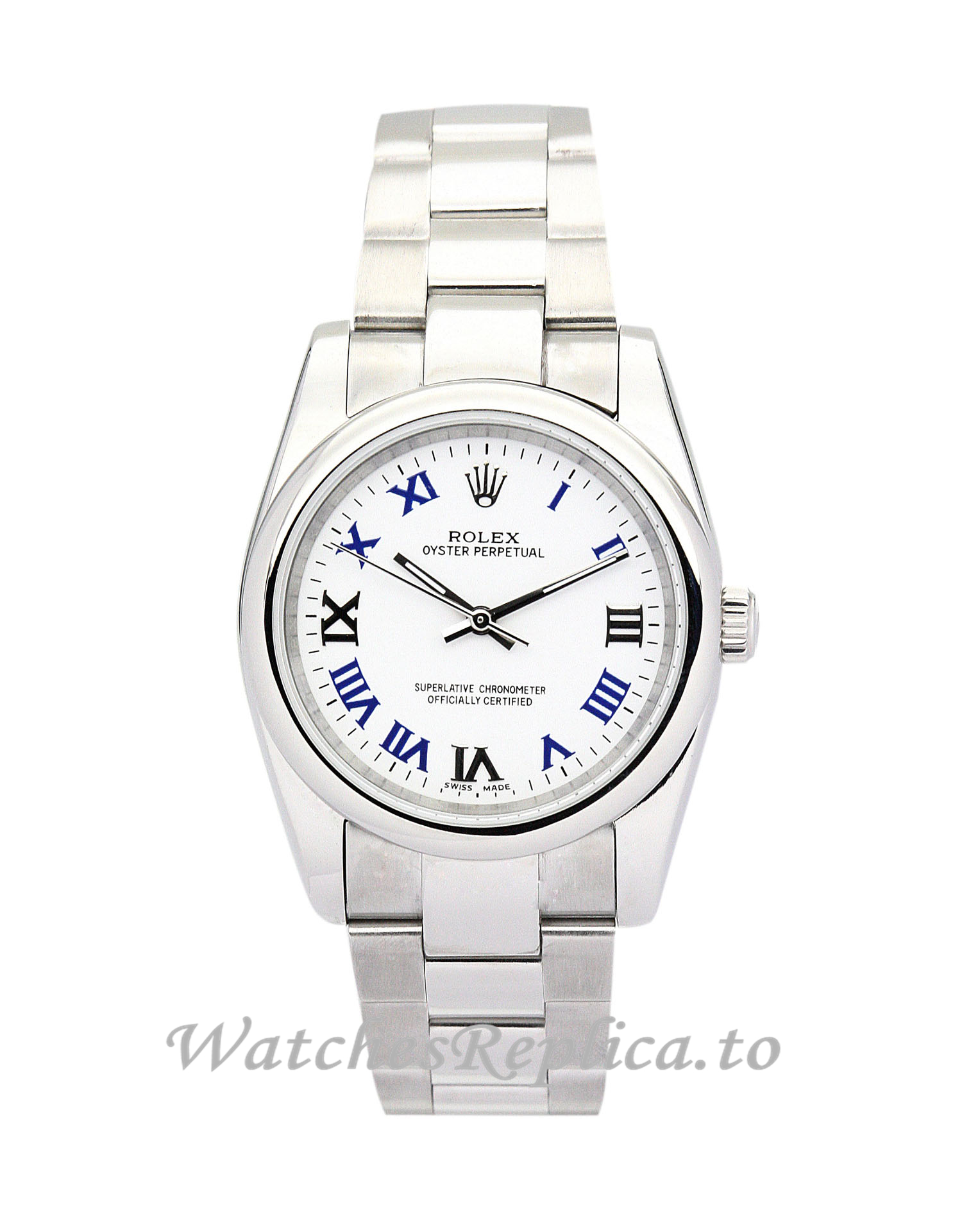 Rolex Lady Oyster Perpetual Blue and white Dial 177200-31 MM - WatchesReplica.is