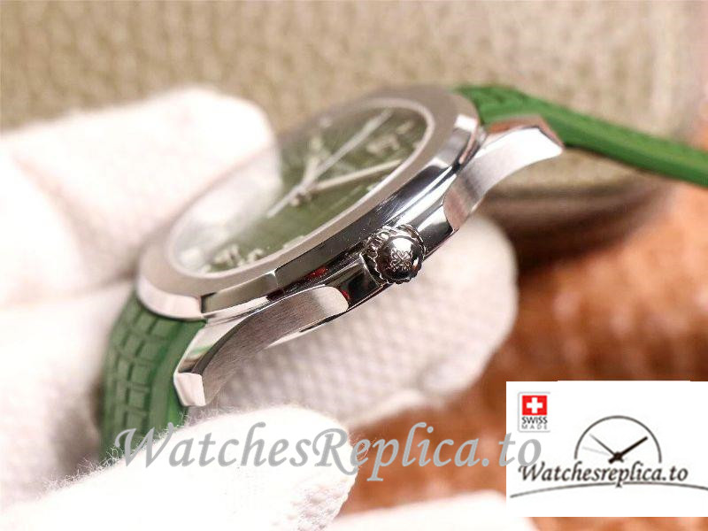 Swiss Patek Philippe Aquanaut Replica 5168G Green Strap 42MM - WatchesReplica.is
