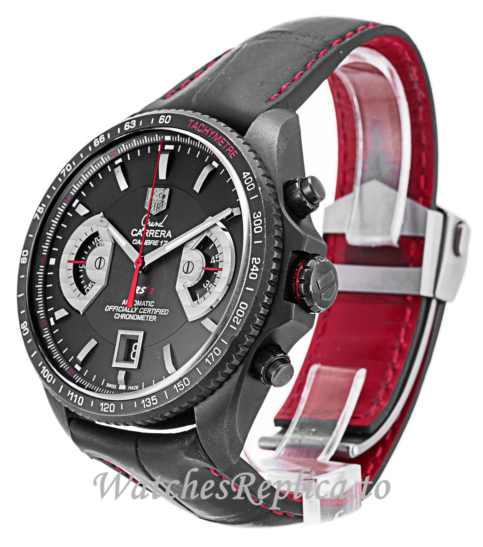 Tag Heuer Grand Carrera Black Dial CAV518B.FC6237 43 MM - WatchesReplica.is