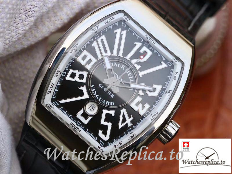 Swiss Franck Muller Vanguard Replica V45-04 Black Strap 45MM - WatchesReplica.is
