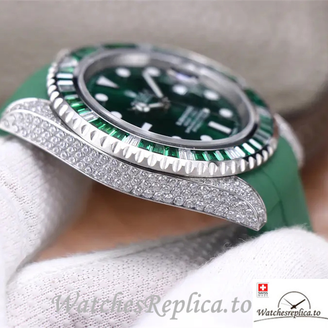 Swiss Rolex Submariner Replica 116610LV Rubber strap 40MM - WatchesReplica.is