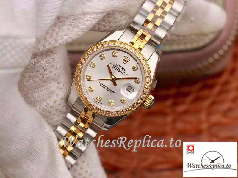 Swiss Rolex Datejust Replica 19966 Silver Dial 28MM - WatchesReplica.is
