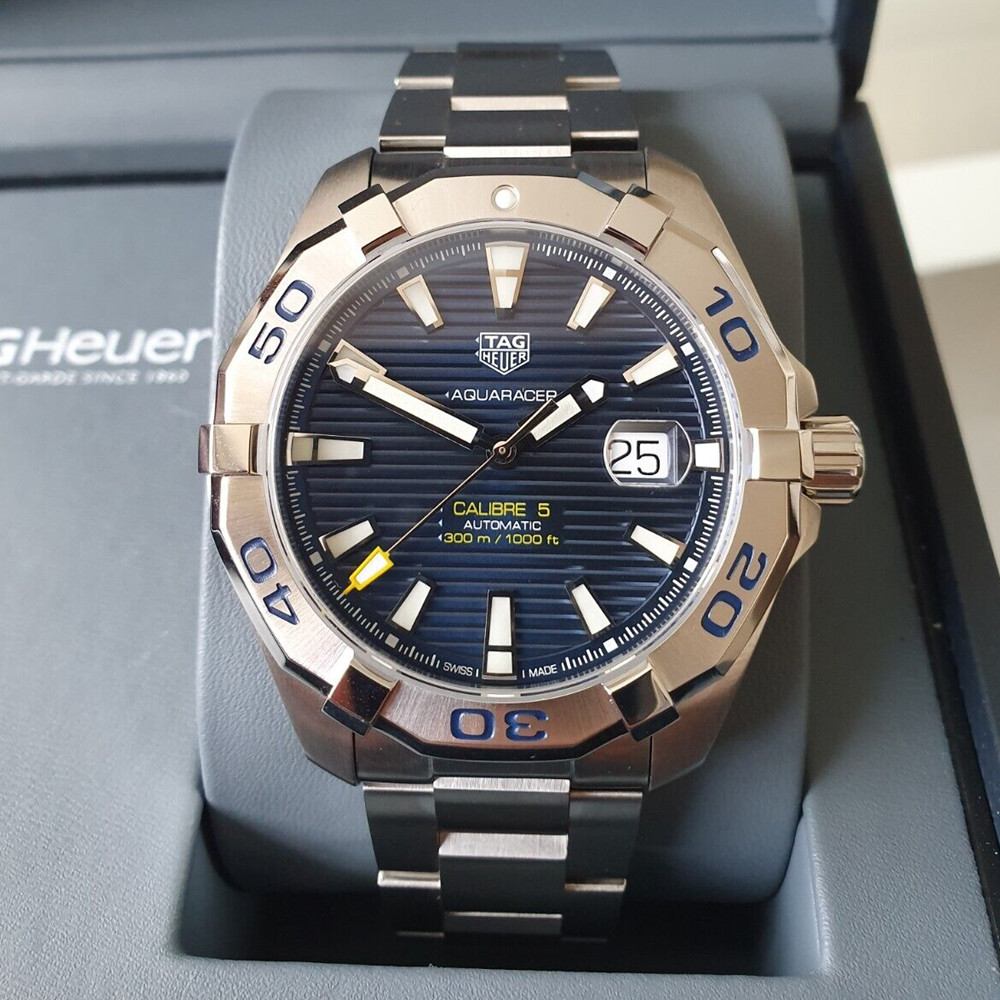 TAG Heuer Aquaracer 43mm Blue Line Dial WAY2012.BAO927 - WatchesReplica.is