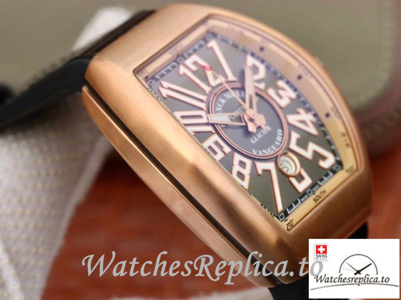 Swiss Franck Muller Vanguard Replica V45-01 Black Strap 45MM - WatchesReplica.is