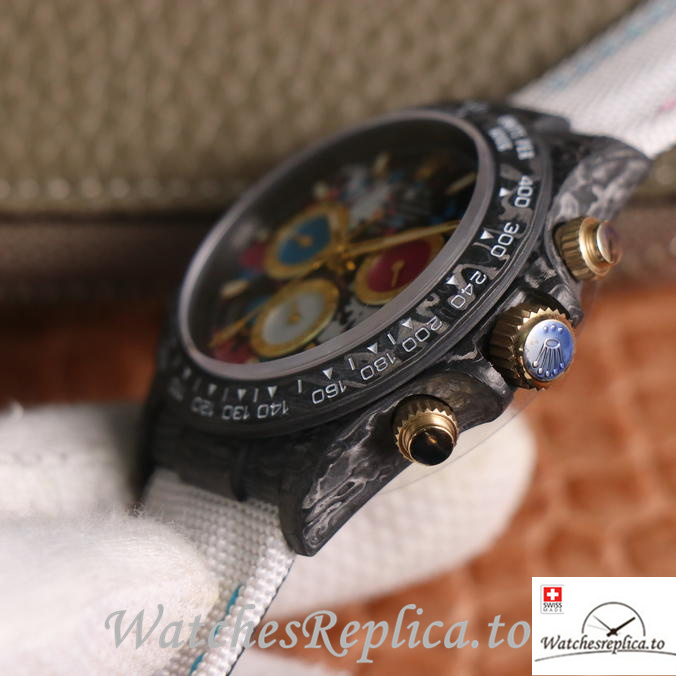 Swiss Rolex Daytona Replica Canvas strap 40MM - WatchesReplica.is