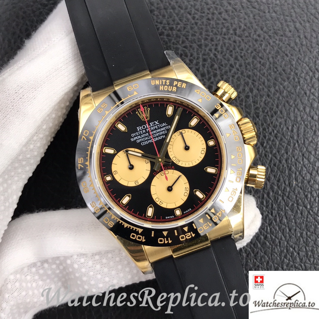 Swiss Rolex Daytona Replica 116518LN Rubber strap 40MM - WatchesReplica.is