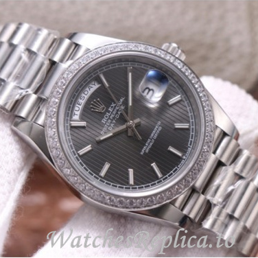 Swiss Rolex Day Date Replica 228349 White Gold strap 40MM - WatchesReplica.is