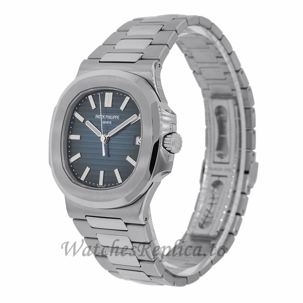 Patek Philippe Replica Nautilus Stainless Steel Blue Dial 40MM Watch 57111A010 - WatchesReplica.is