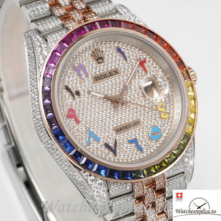 Swiss Rolex Datejust Replica 1263341 0018 Stainless steel strap 41MM Rose Gold - WatchesReplica.is