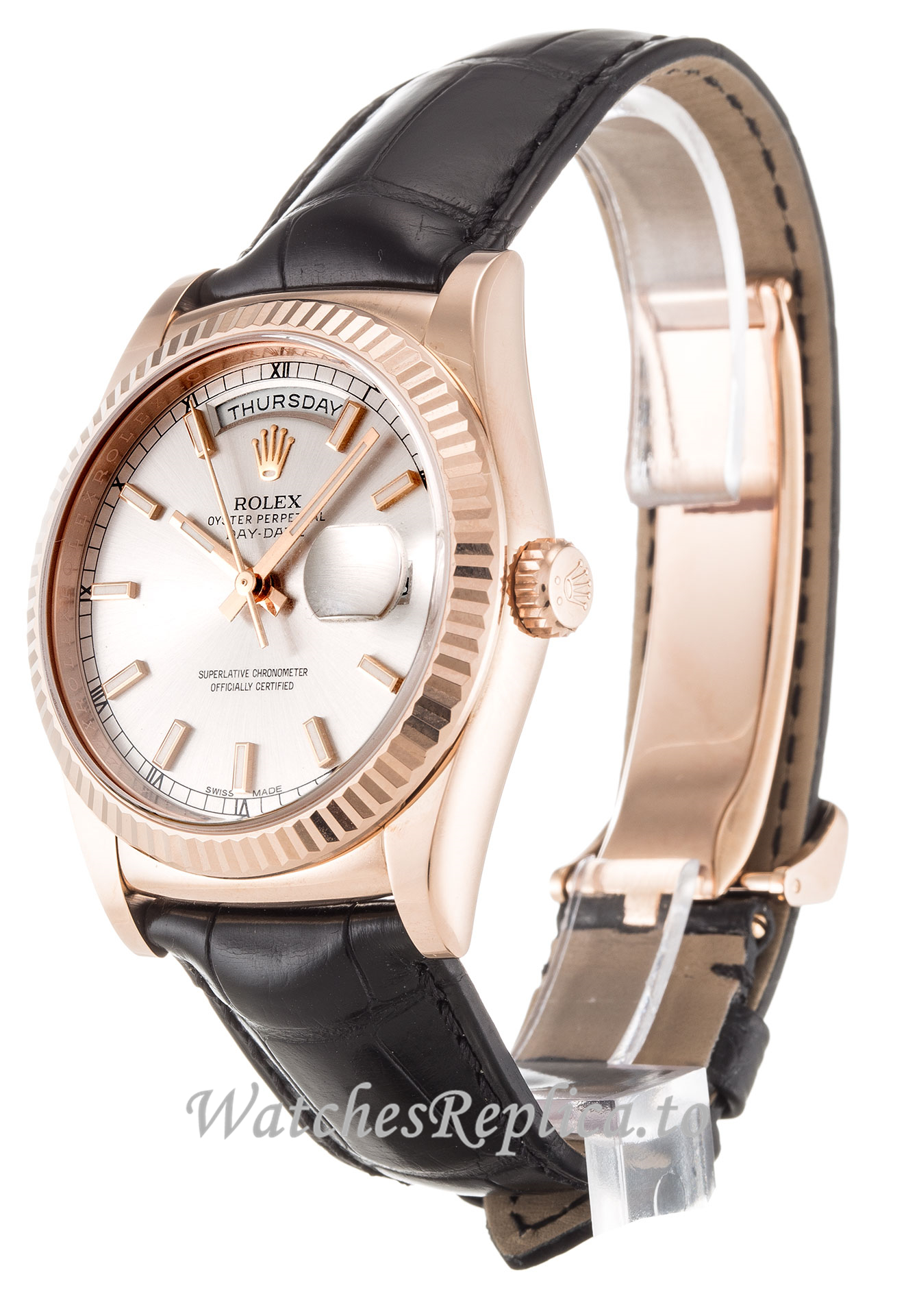 Rolex Day Date Silver Dia 118135 - WatchesReplica.is