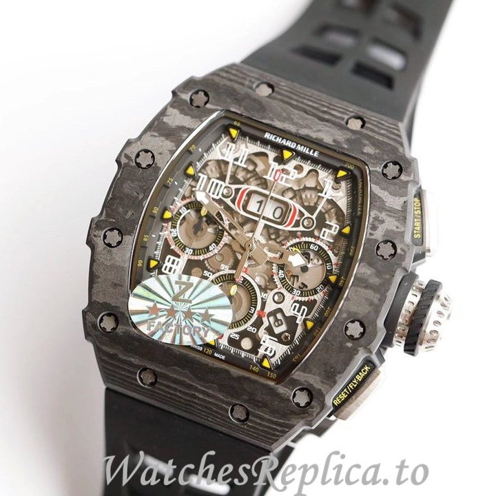 Richard Mille Replica RM011 Rubber strap 50MM - WatchesReplica.is