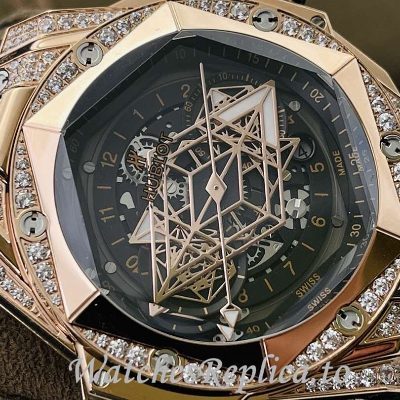Hublot Replica Big Bang Sang Bleu II Rubber strap 45MM - WatchesReplica.is