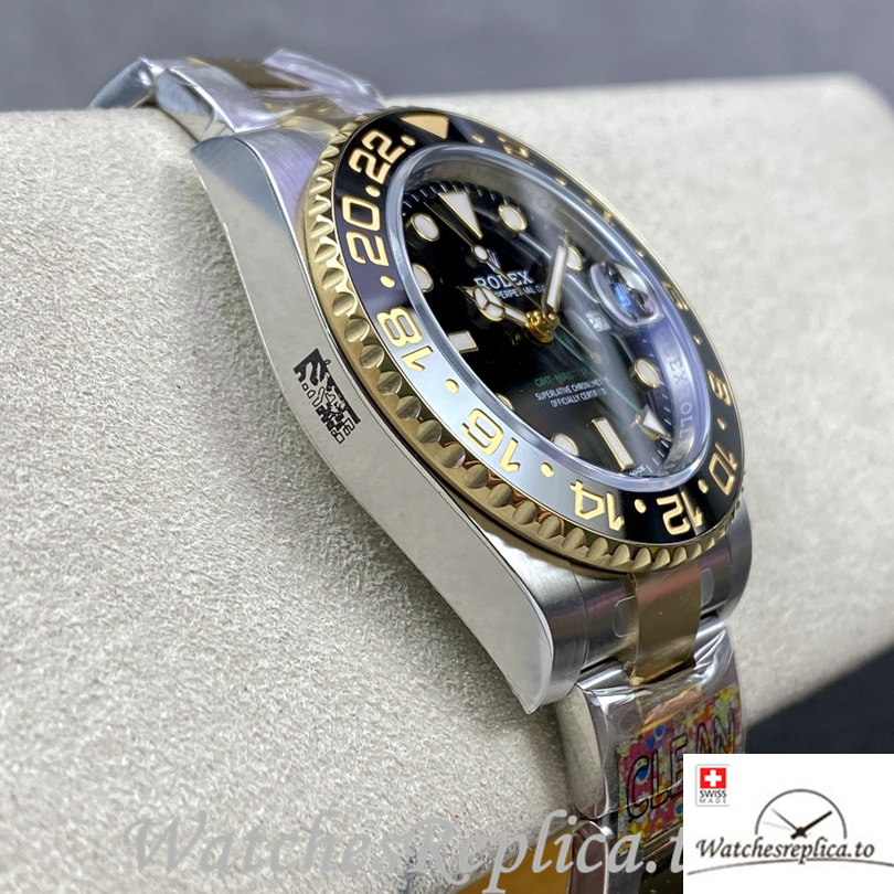 Swiss Rolex GMT Master Replica 116713 Stainless steel strap 40MM - WatchesReplica.is