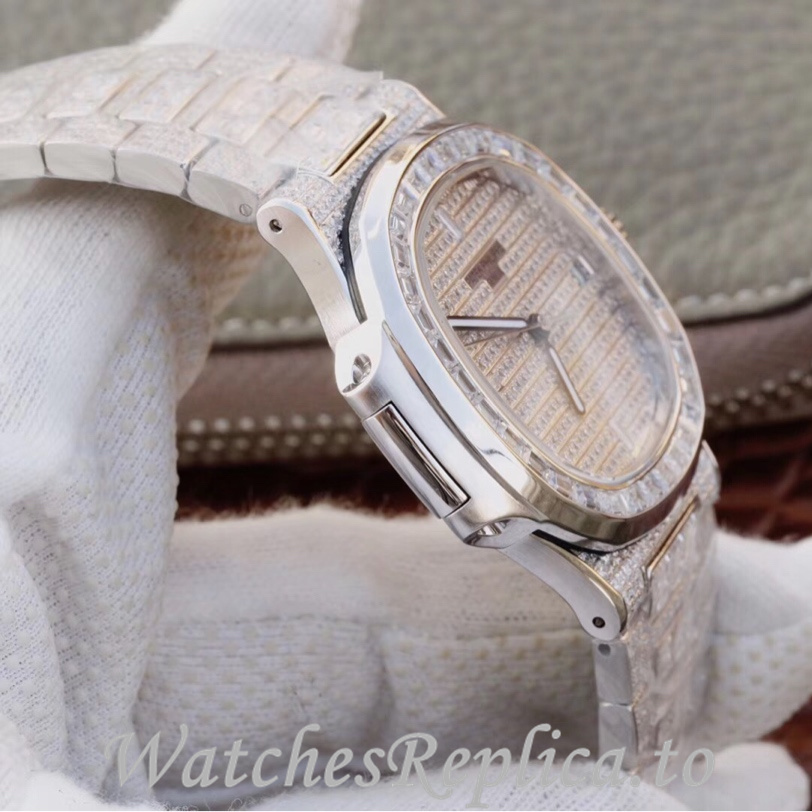 Patek Philippe Replica Nautilus 5719 White Gold strap 40MM - WatchesReplica.is