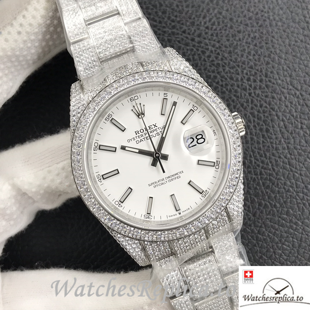Swiss Rolex Datejust Replica Stainless steel strap 41MM - WatchesReplica.is