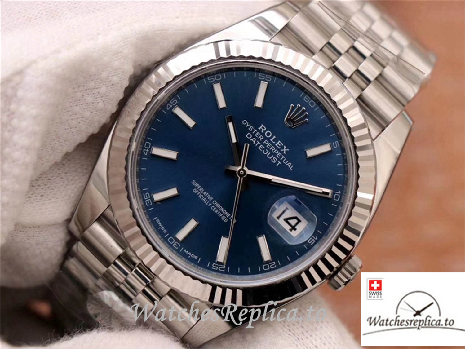 Swiss Rolex Datejust Replica 126334 001 Blue Dial 41MM - WatchesReplica.is
