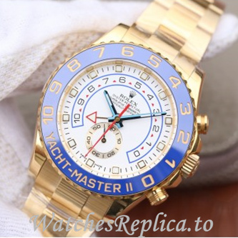 Swiss Rolex Yacht Master Replica 116680-0002 Yellow Gold strap 44MM - WatchesReplica.is