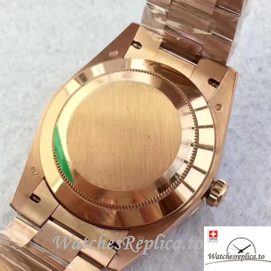 Swiss Rolex Day-Date Replica 228345 Rose Gold strap 40MM - WatchesReplica.is