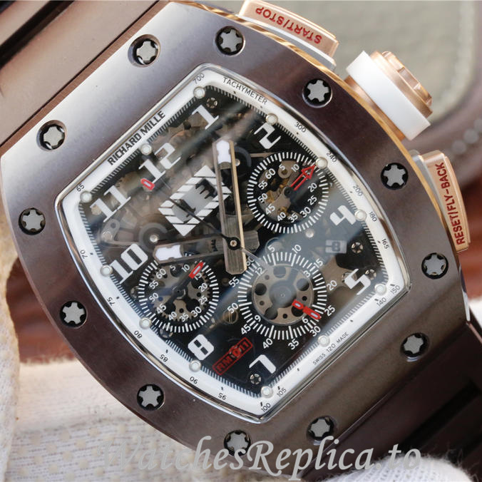 Richard Mille Replica RM011 Rubber strap 50MM - WatchesReplica.is