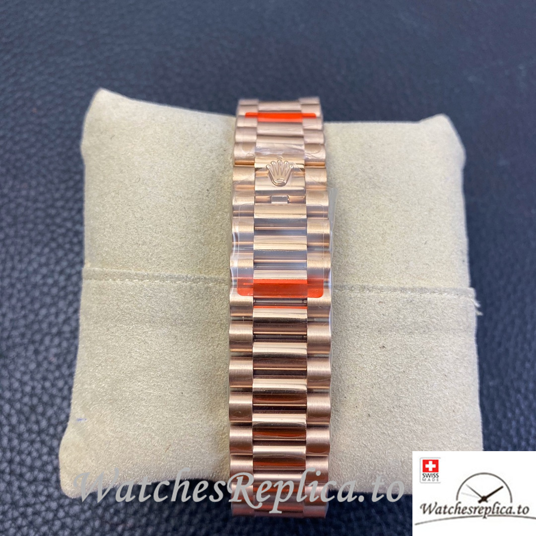 Swiss Rolex Datejust Replica 126233 Rose Gold strap 36MM - WatchesReplica.is
